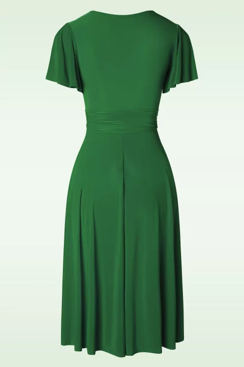 Vintage Chic for Topvintage Irene overslag swingjurk in groen