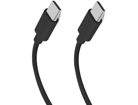 SBS - Câble USB tressé USB C - USB C PD 60W 1m50, noir