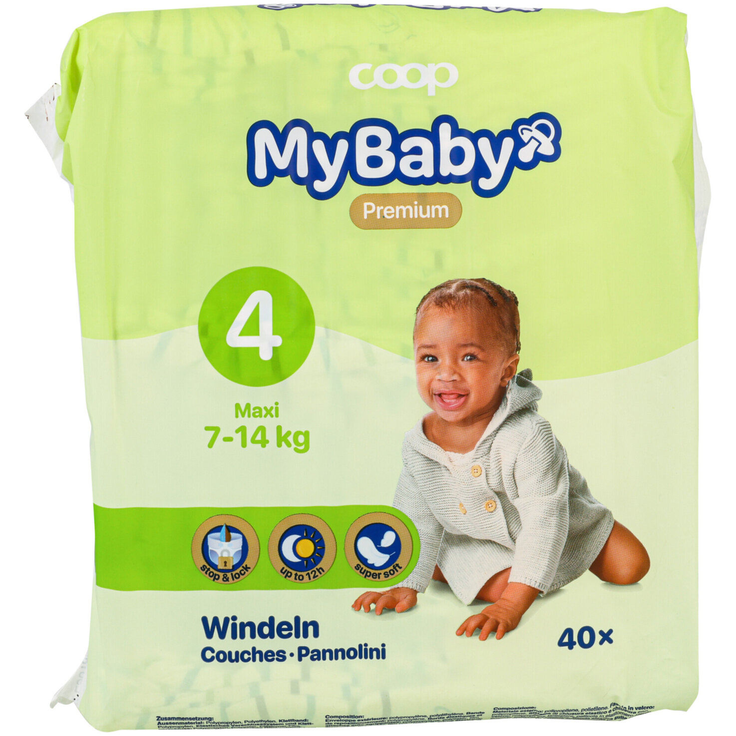 My Baby Windeln Maxi Grösse 4, 7-14kg, 40 Stück