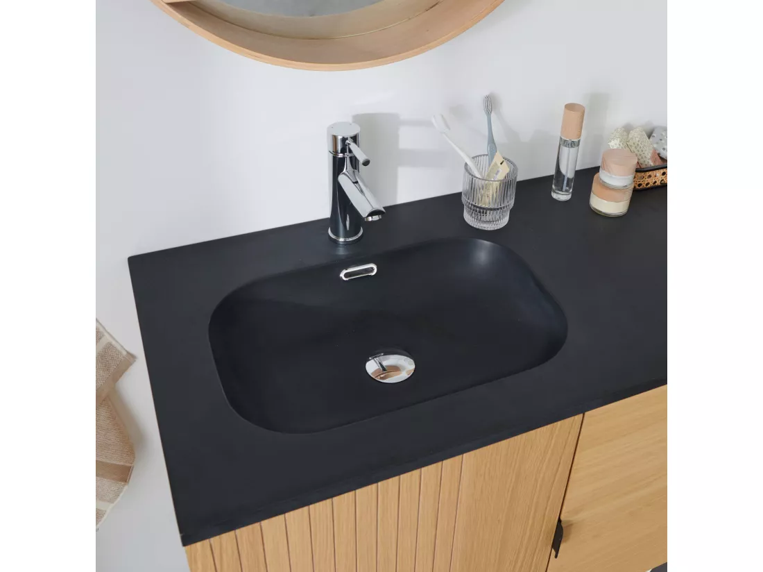 Meuble double vasque sur pieds chêne 140 cm STUDIO