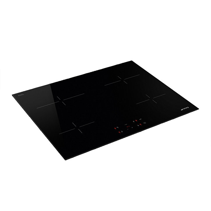 Plaque de cuisson en vitrocéramique 4 foyers Elementi L. 60 cm SE264TD1 Smeg verre noir