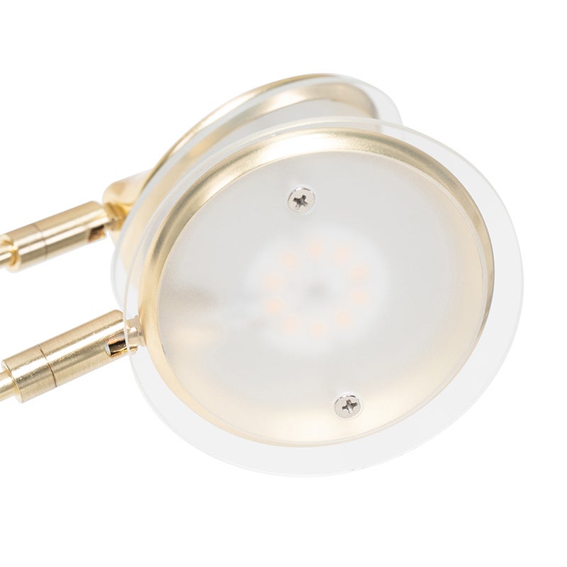 QAZQA - Design vloerlamp | Staande lamp | Vloerlamp | Lamp | Licht messing incl. LED 5-lichts - Sixties Trento Touch-functie Dimmer | Dimbaar | Woonkamer | Slaapkamer - Staal Rond - | (niet