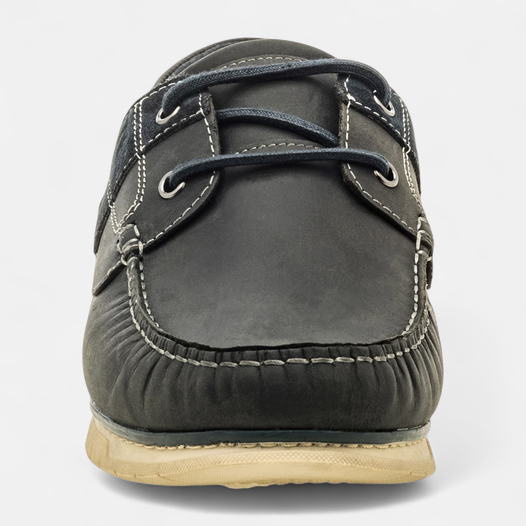 Chaussures bateau Homme en cuir bleu marine