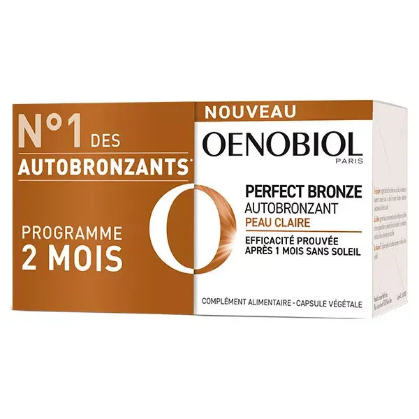 Oenobiol Perfect Bronze Autobronzeador para Pele Clara, Pacote com 2 x 30 cápsulas