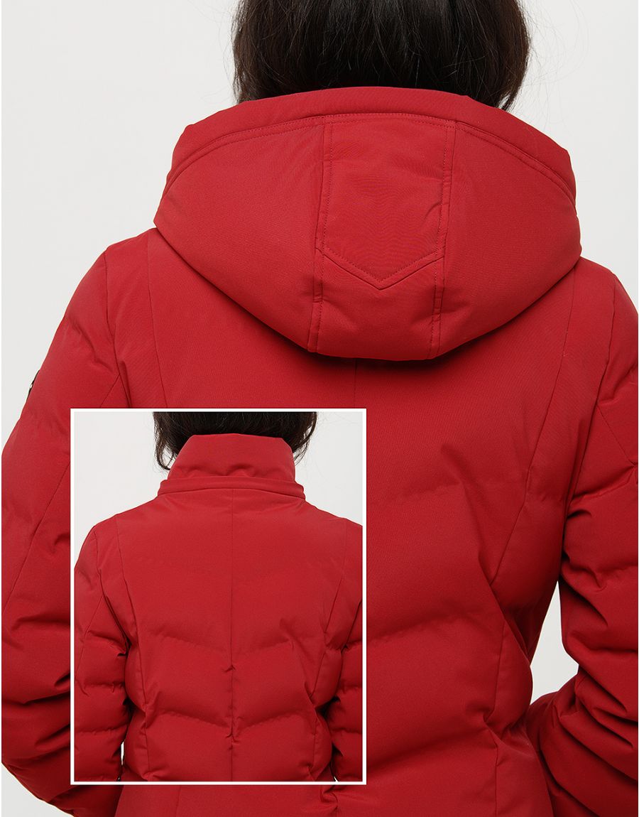 Doudoune longue rouge