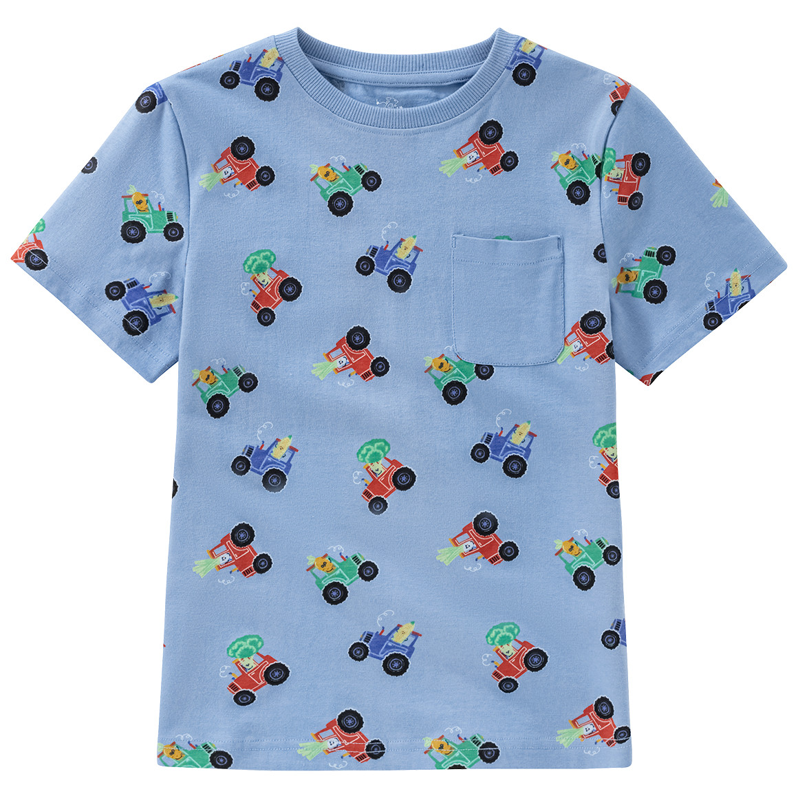 Topolino Jungen T-Shirt mit Traktor-Allover hellblau
