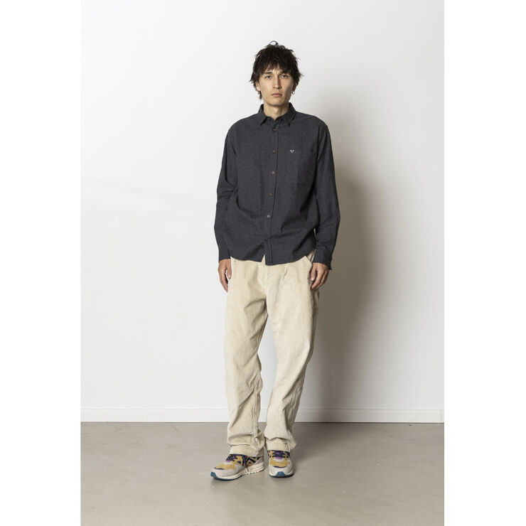 Fat Moose Frank flannel shirt Dark grey melange