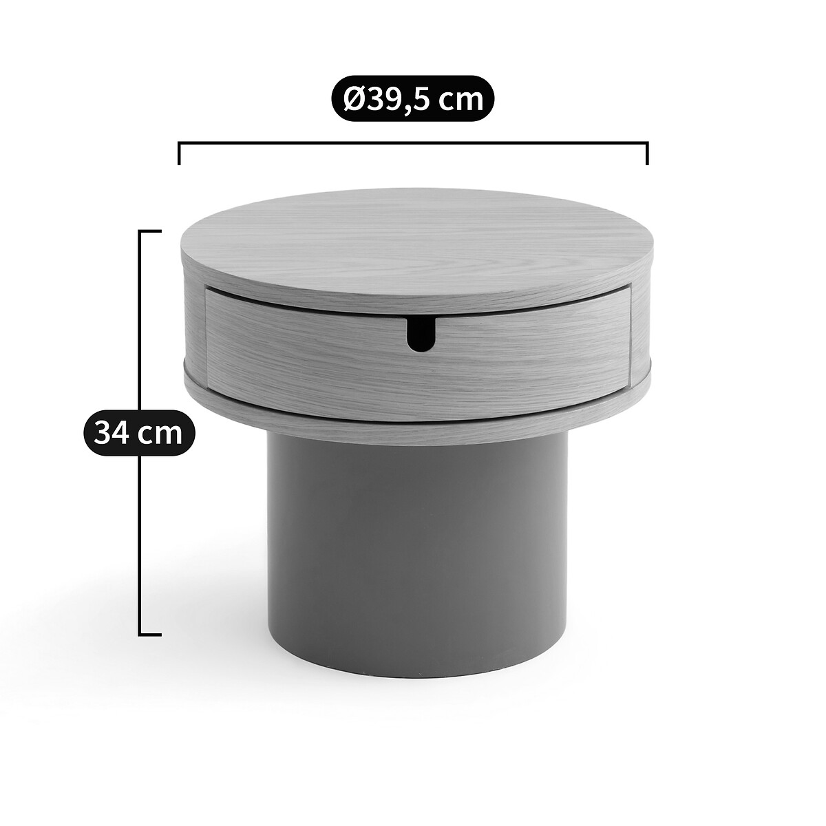 LA REDOUTE INTERIEURS<br>Mesa de cabeceira com pé laqueado, 1 gaveta, Tamita