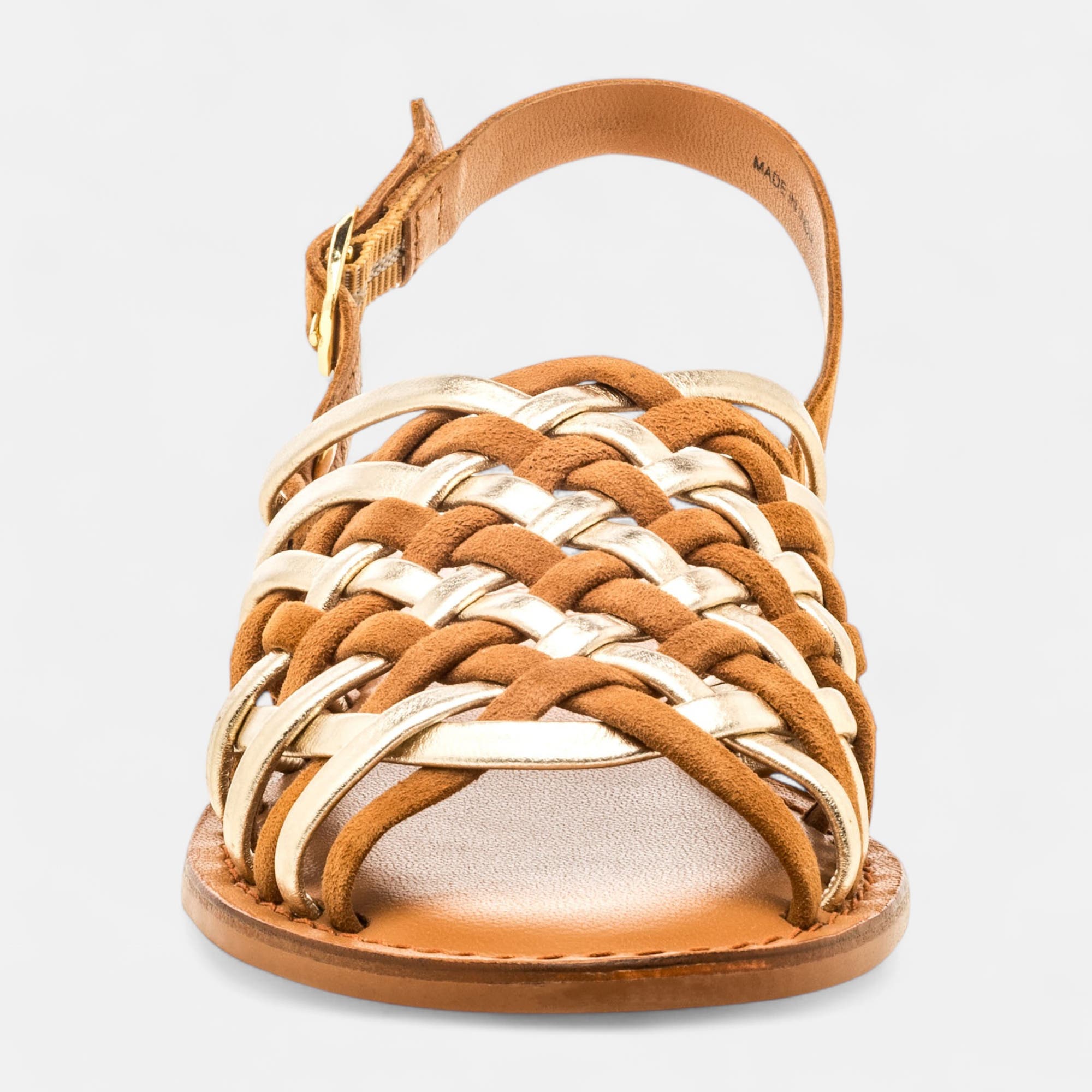 Nu-pieds Femme en cuir cognac
