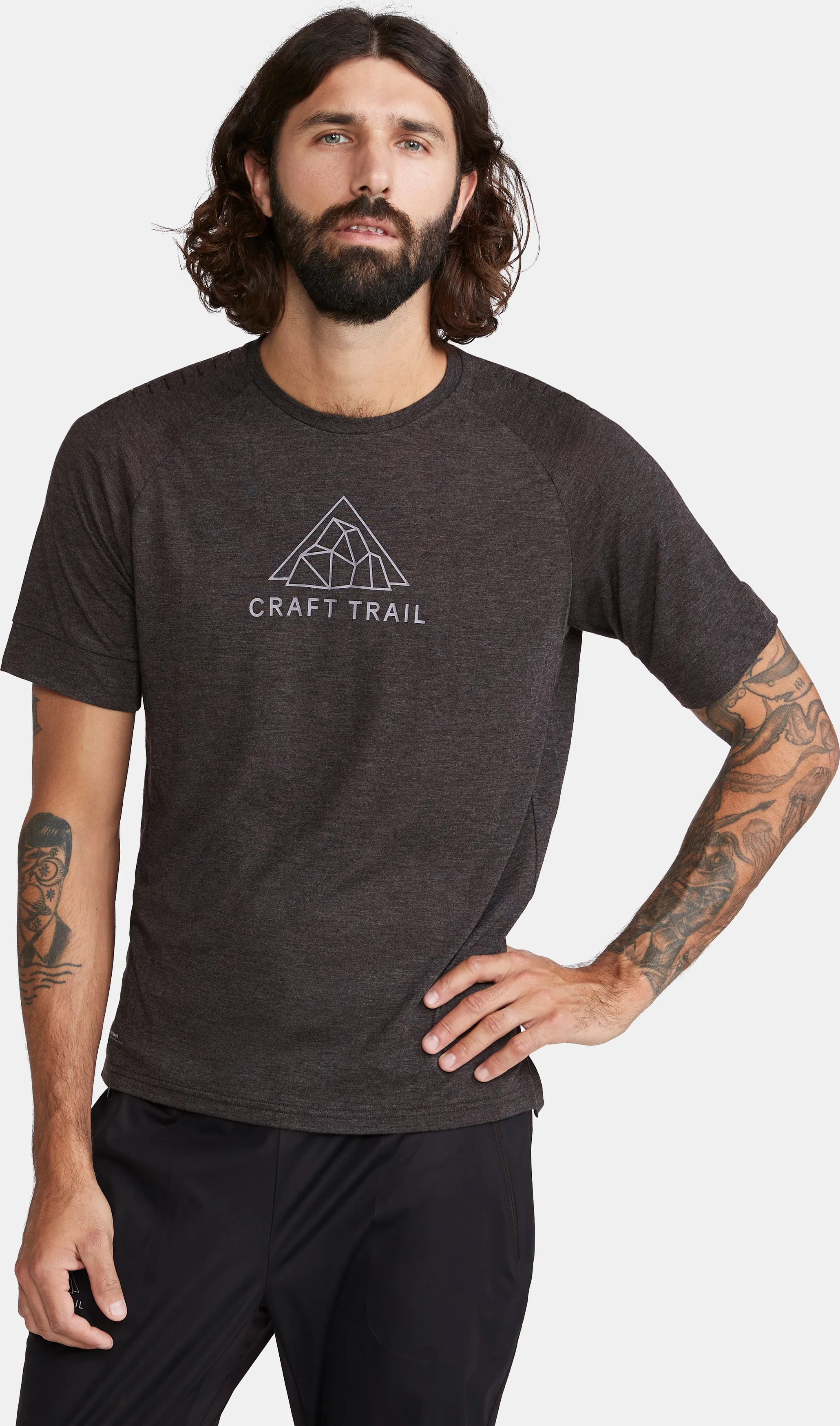 Craft Men's Advance Trail Wool Short Sleeve Tee Black/Melange