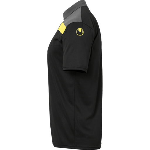 Camisa polo Offense 23 preta/antracite/amarela limão Uhlsport
