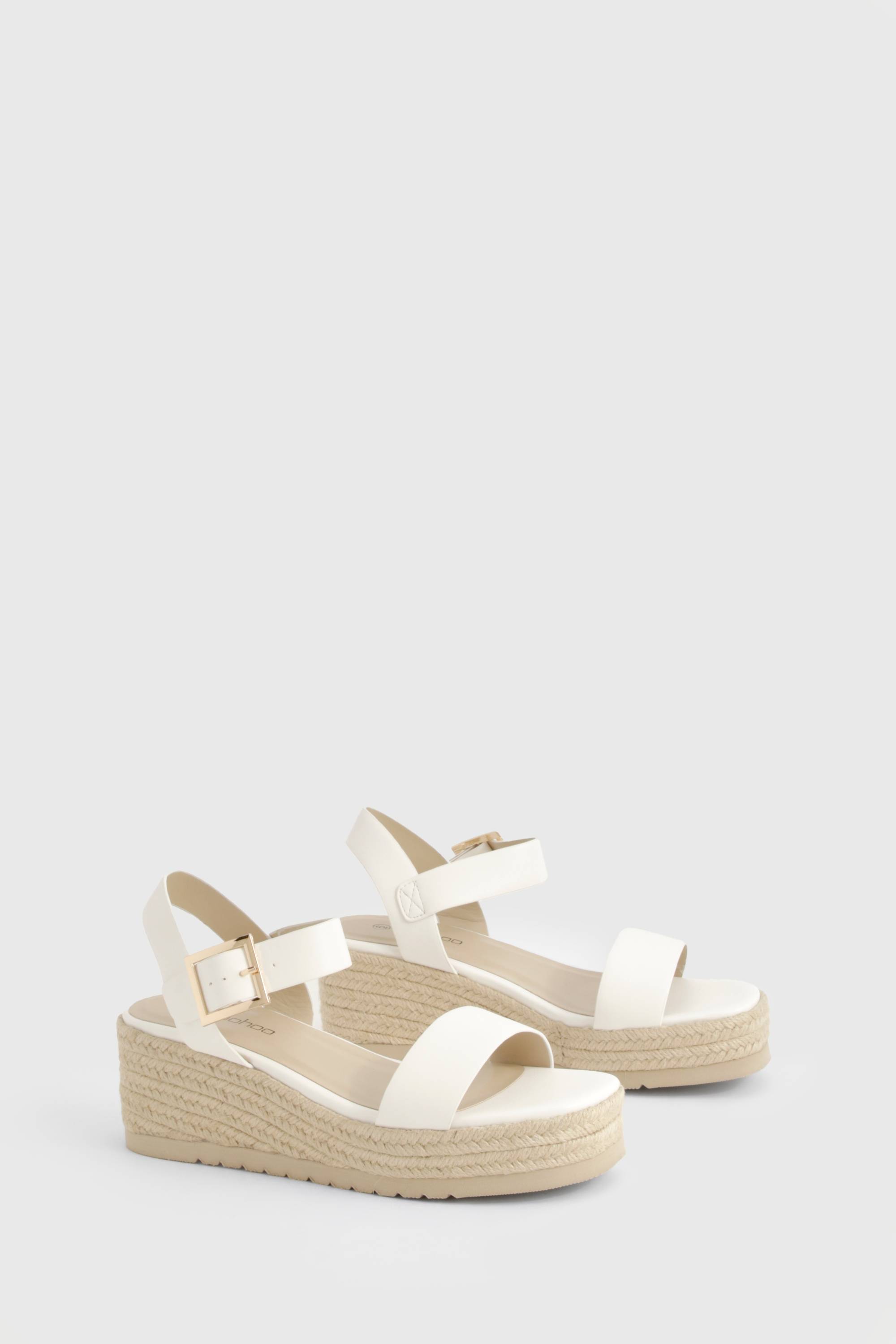 boohoo 2 Part Espadrille Low Wedges