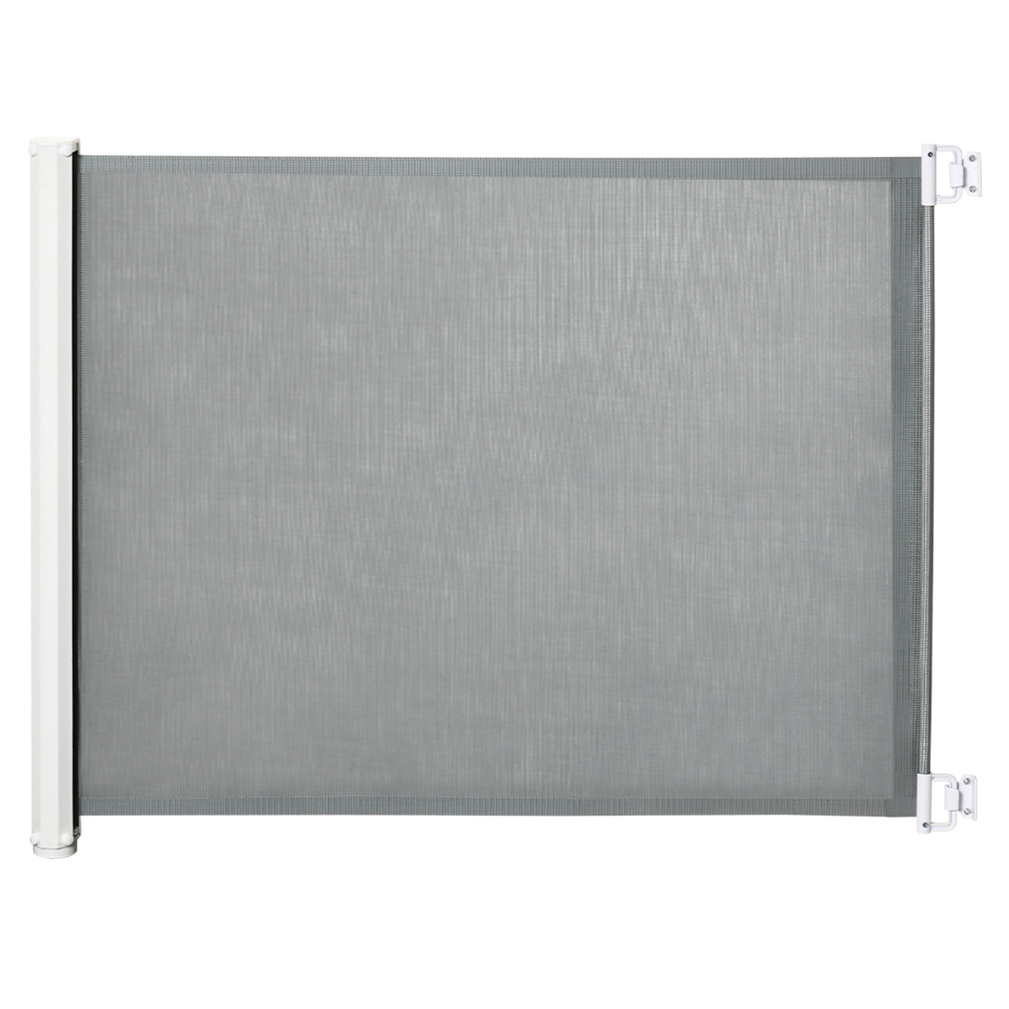 PawHut Hunde-Trennwand mit automatischer Aufrollenfunktion grau 5,5–115L x 5,5B x 82,5H cm
