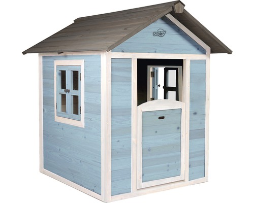 Sunny Lodge houten speelhuis, blauw en wit