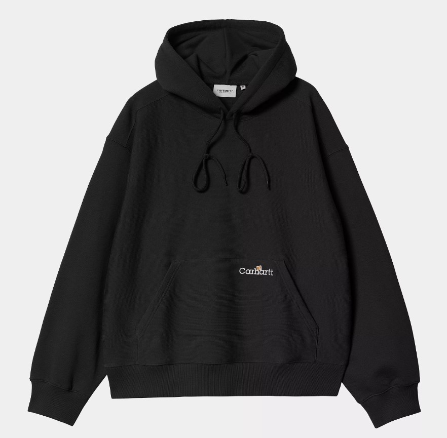 Carhartt WIP Hooded Label Script Sweat Black