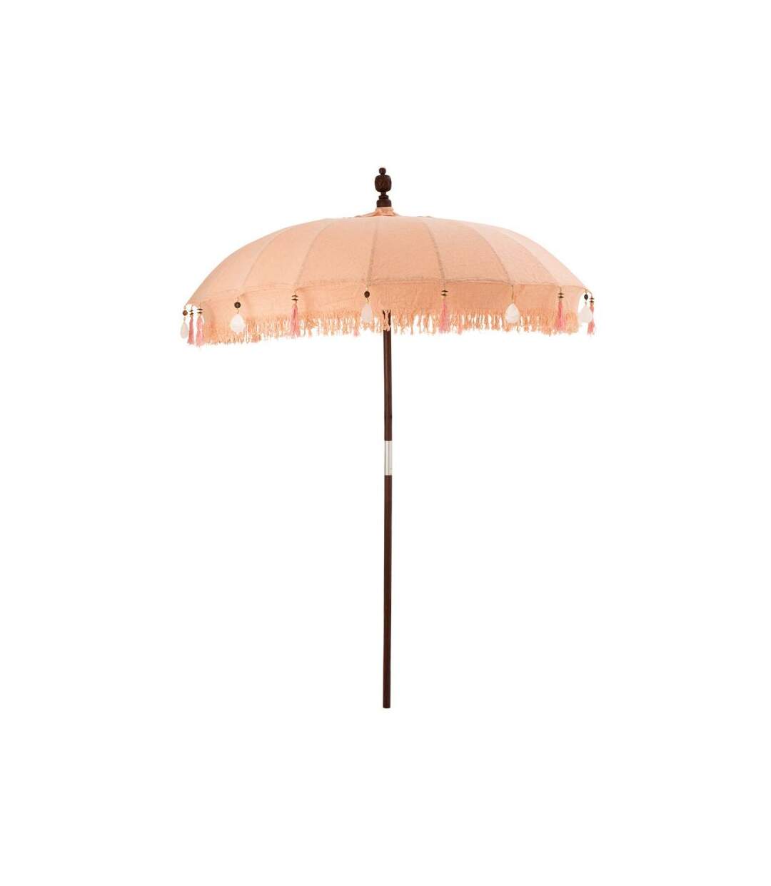 Paris Prix - Parasol Déco pompons & Coquillages 250cm Saumon