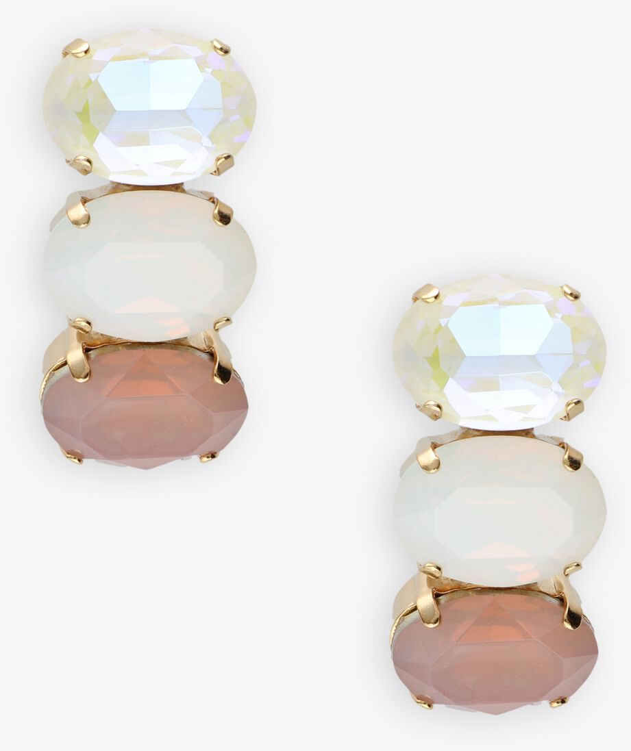 multi lott. gioielli oorbellen vertical oval three stones m