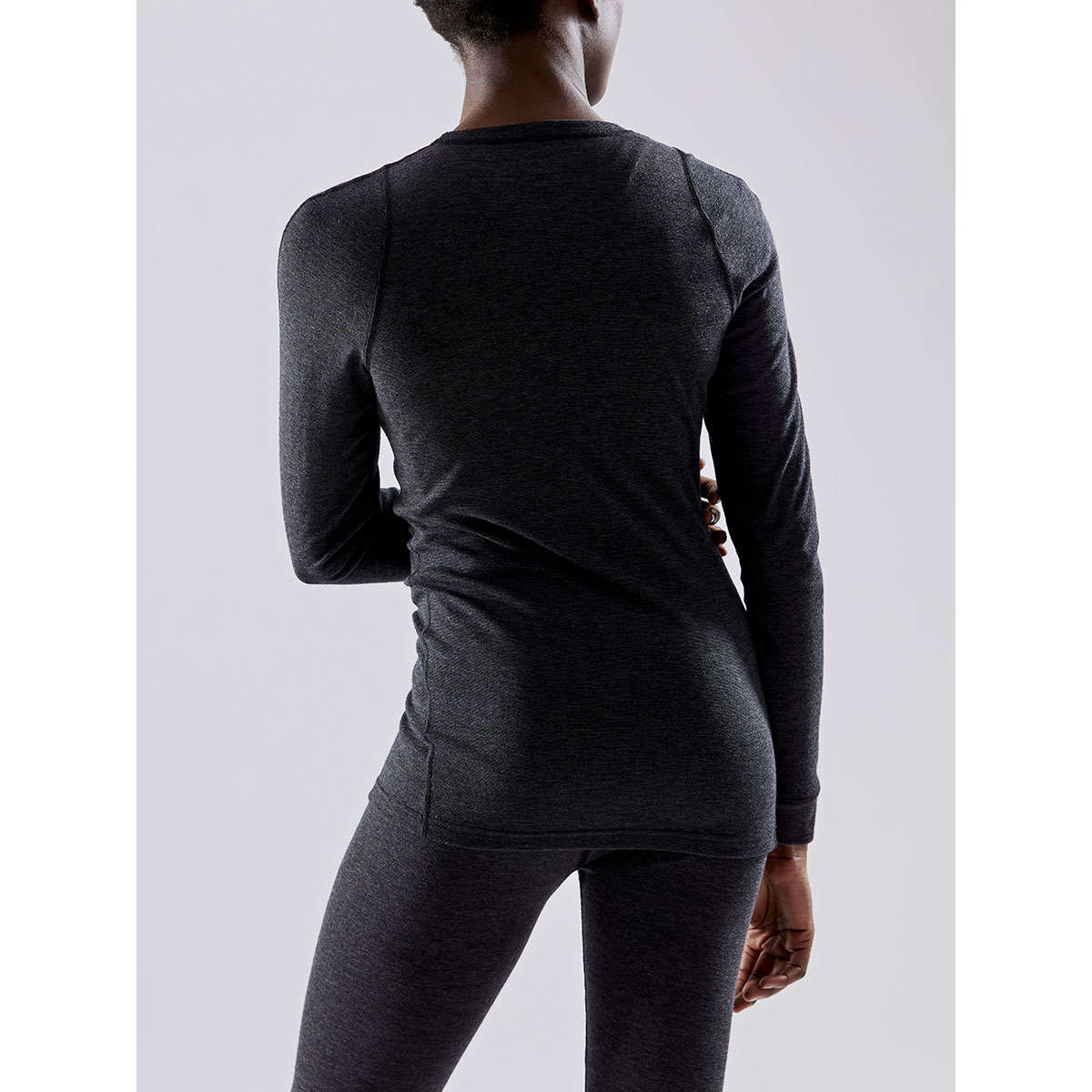 Craft CORE Wool Merino Hardloopshirt Lange Mouwen Zwart Melange Dames