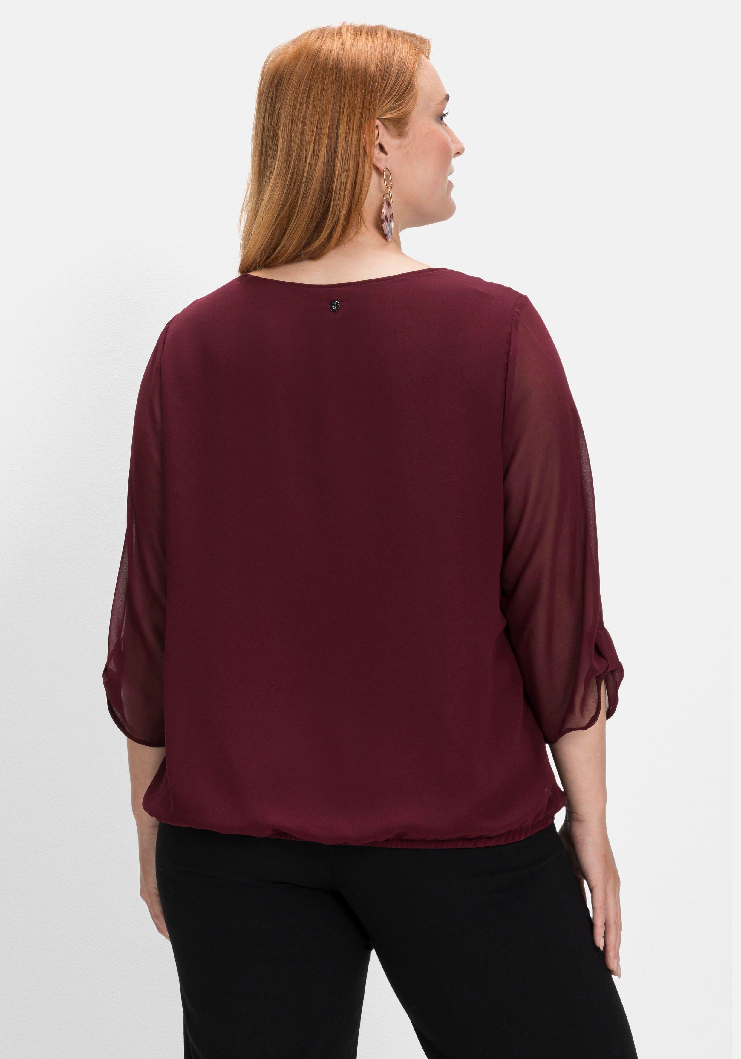 Tunika aus Chiffon, mit gelegten Falten am Ausschnitt