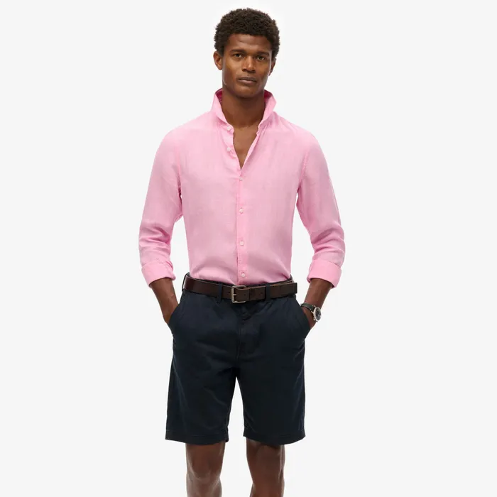 Superdry Vacation Linen LS Overhemd Heren