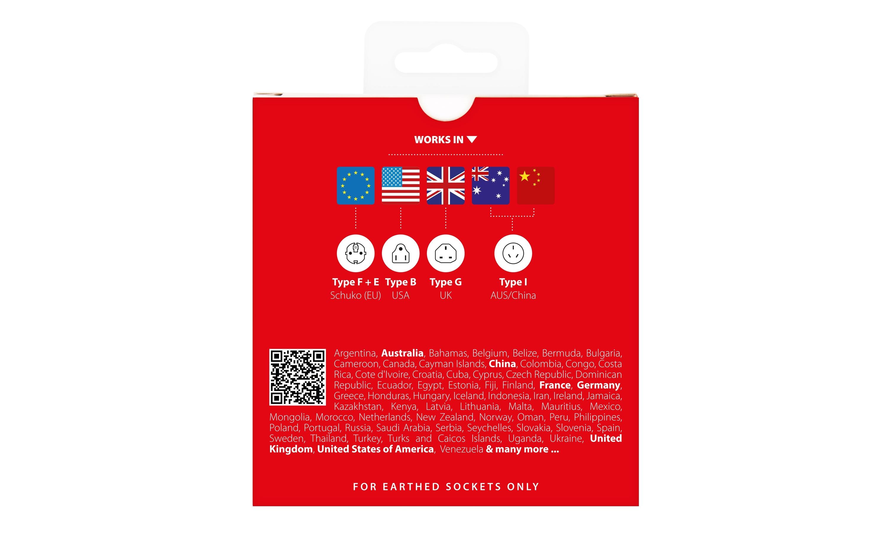 Weltreiseadapter PRO Light WorldKompakter Reisestecker mit Muli-Länder Aufsatz, weiss