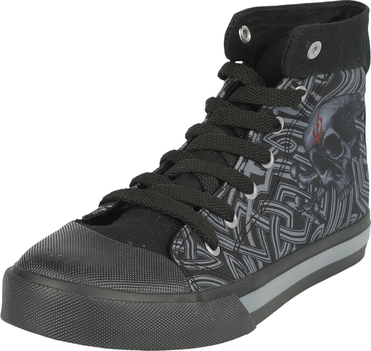 Sneaker with Skull Print | Black Premium by EMP Baskets hautes
