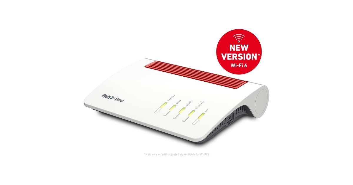 FRITZ!Box 5590 Fiber XGS-PON router  (Wit/rood, Mesh Wi-Fi)