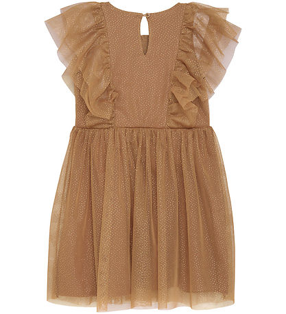Minymo Kleid - Mesh m. Glitter - Drossel