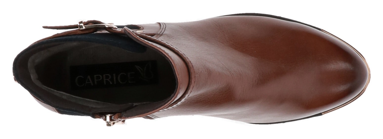Caprice Stiefelette  , Blockabsatz, Boots mit Zierschnalle und Zierriemchen