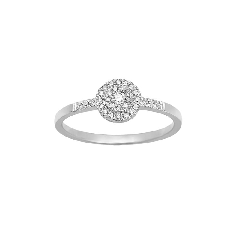 Bague Femme - Or 18 Carats - Diamant 0,15 Carats