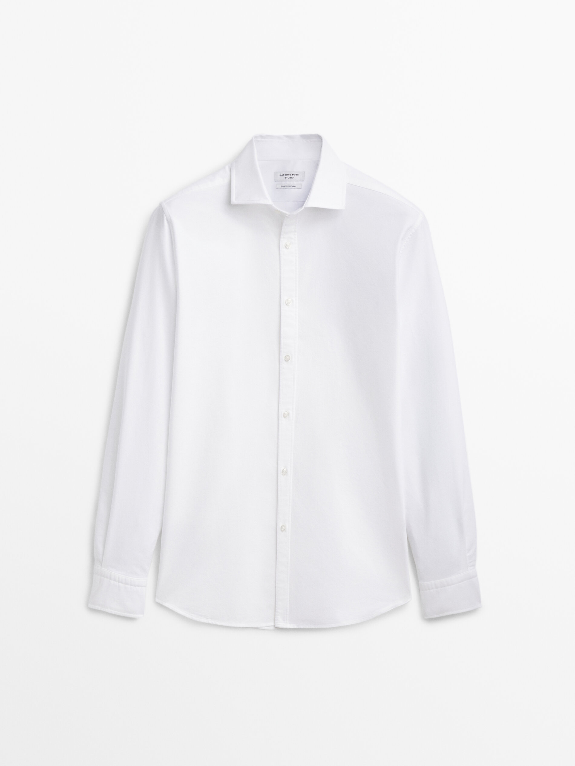 Camisa oxford de algodão slim fit - BRANCA