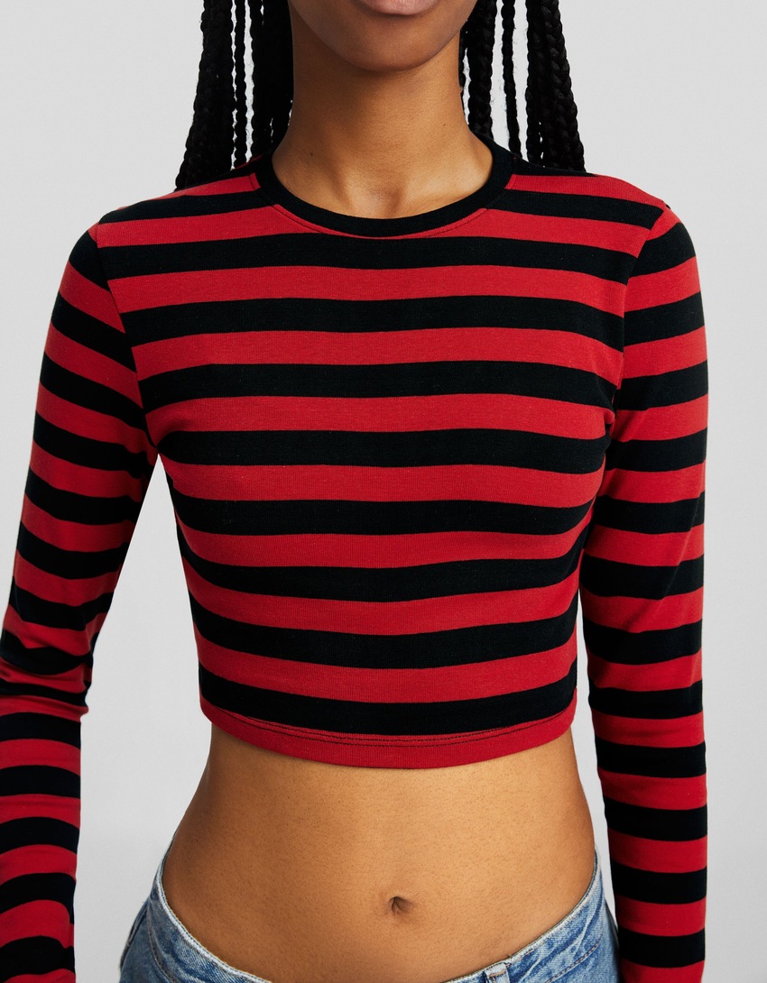 Camiseta listrada de manga comprida