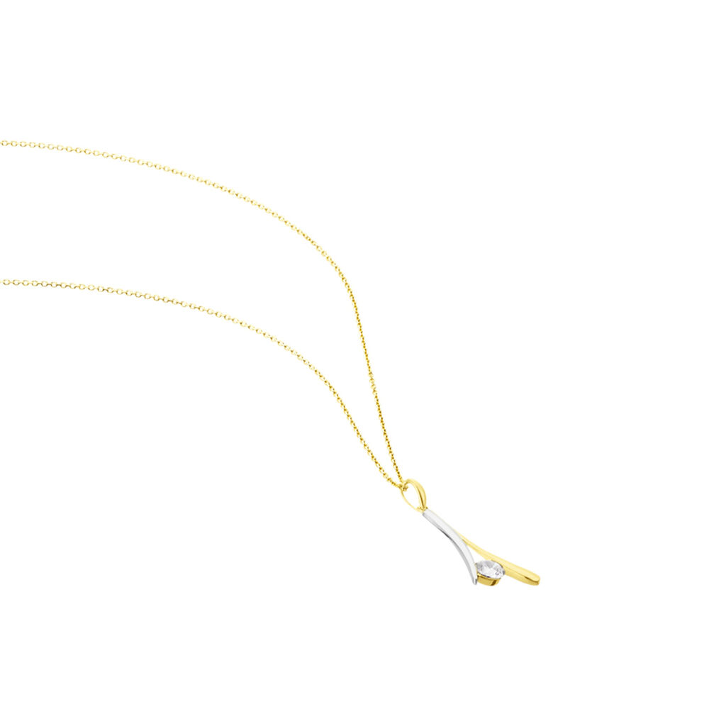 Collier Formev Or Bicolore Oxyde De Zirconium