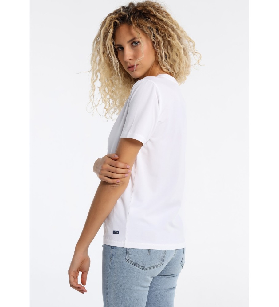 Camiseta de manga curta com estampa gráfica Lois, branca