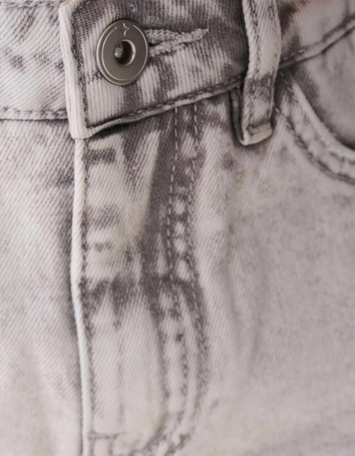 Basis Denim Short Lichtgrijs