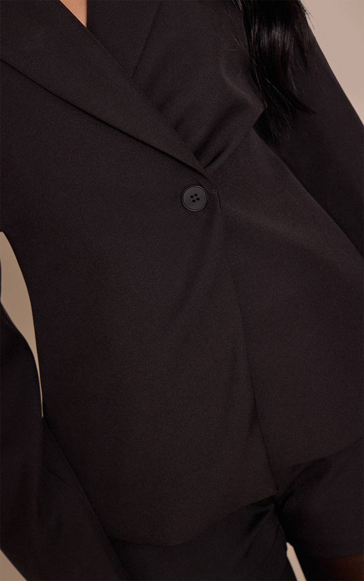 Noir Combi-short Tailleur Tissé Style Blazer