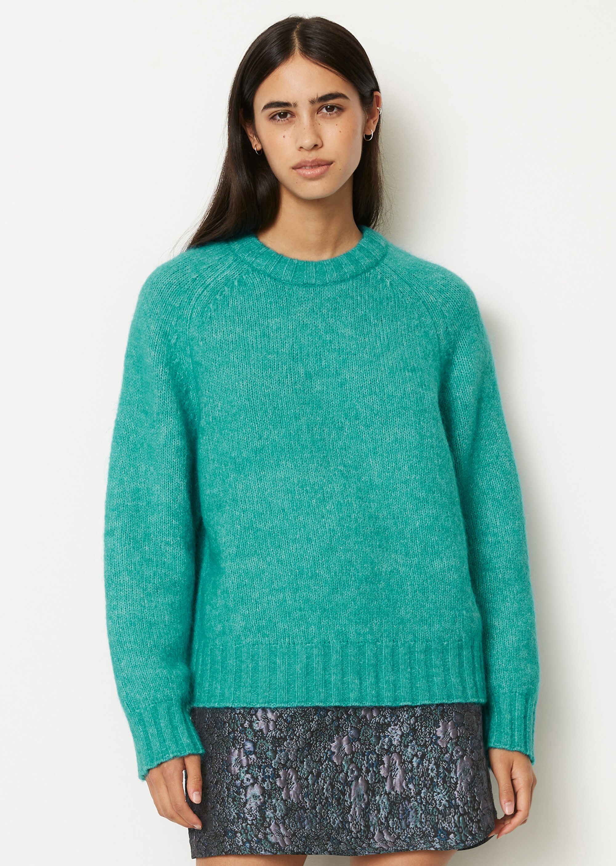 Softer Strickpullover realxed aus Schurwolle-Mohairwolle-Mix