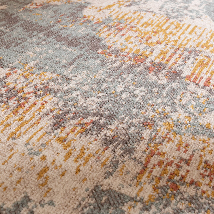 Modern vloerkleed - Bush Turquoise/Creme