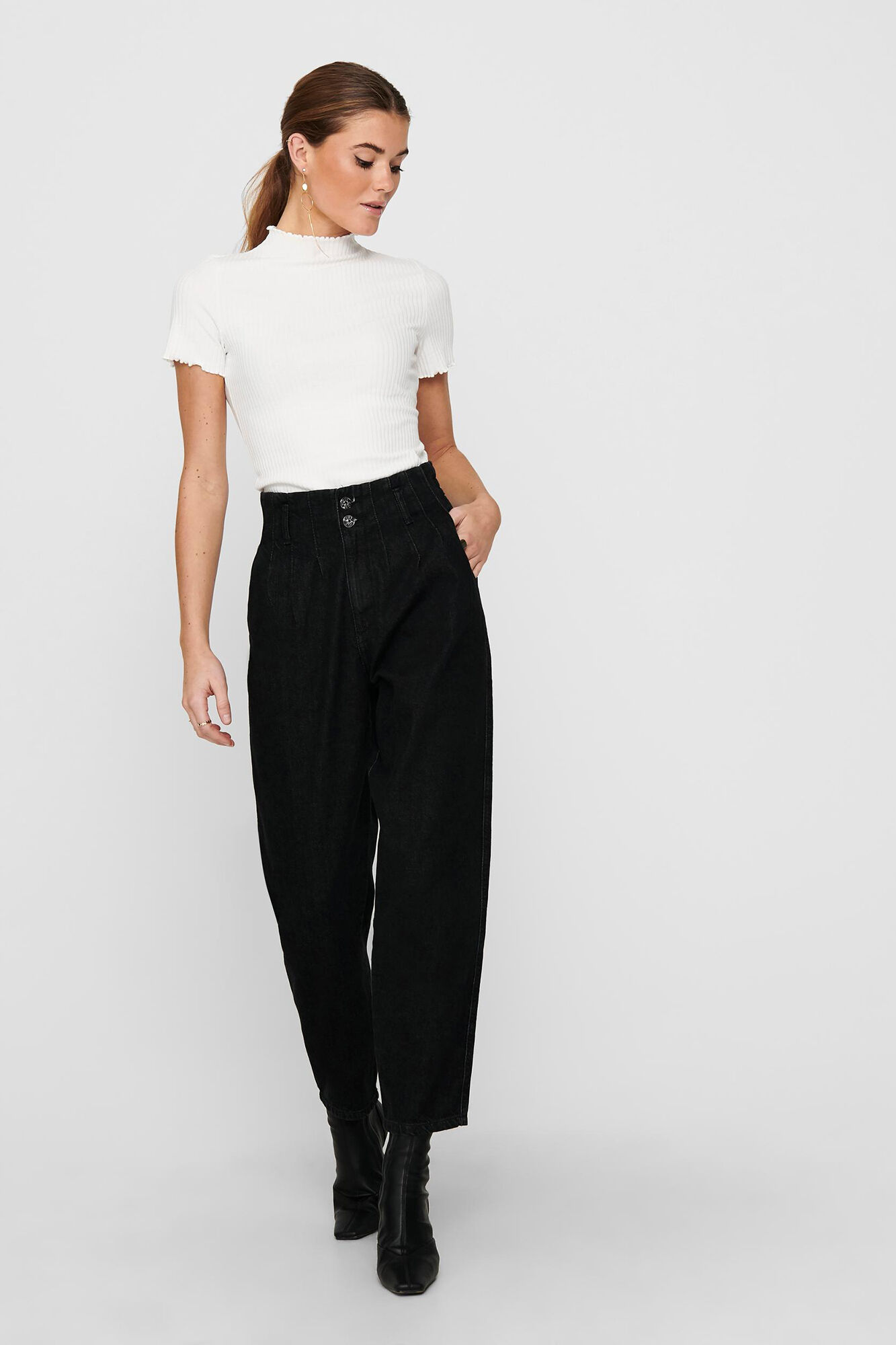 Blusa de manga curta em malha Cañalé