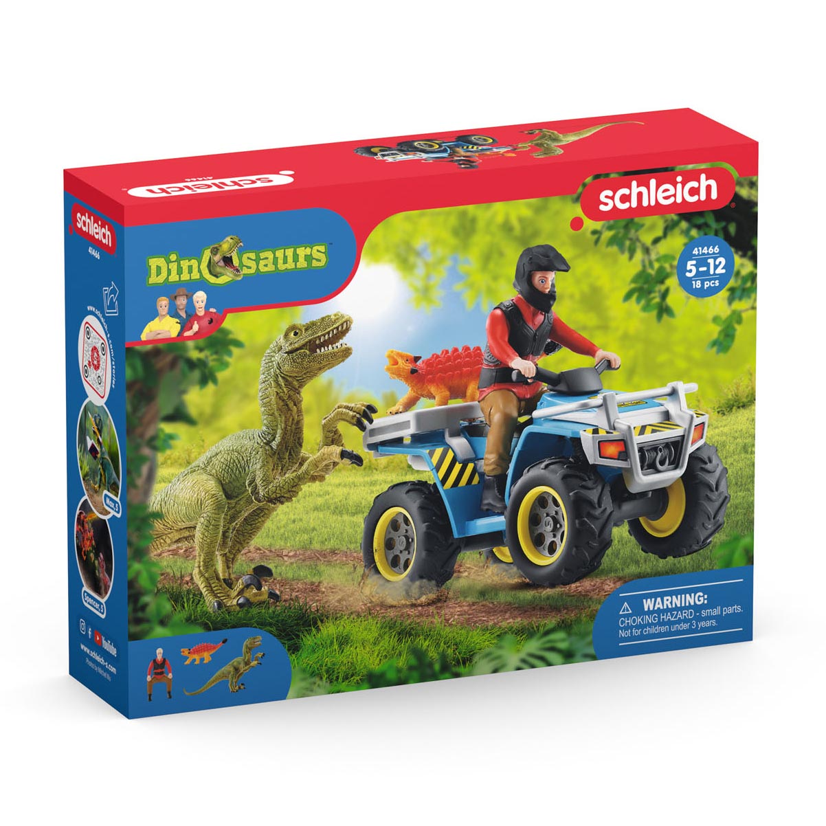 schleich DINOSAURS Vlucht van Velociraptor op Quad 41466