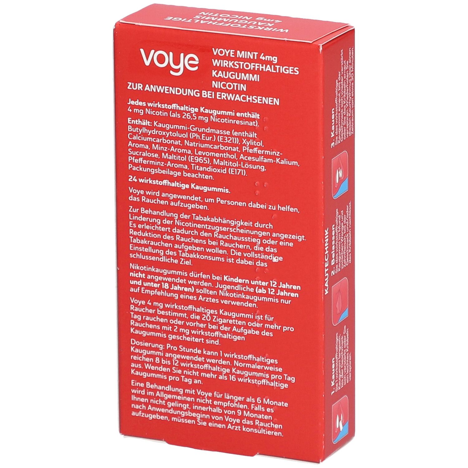 Voye Mint 4mg wirkstoffhaltiges Kaugummi