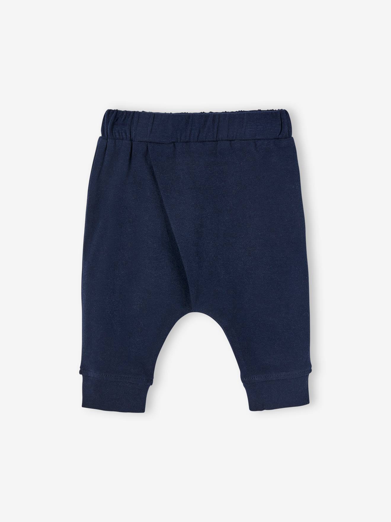 Calça de malha leve para recém-nascido, rosa médio, lisa.