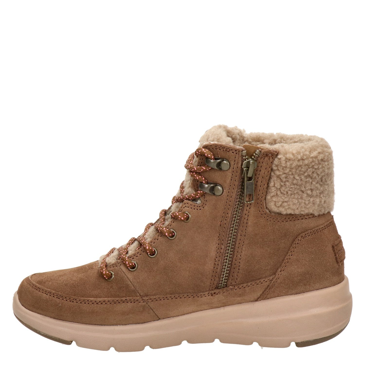 Go Walk dames veterboot Skechers Cognac