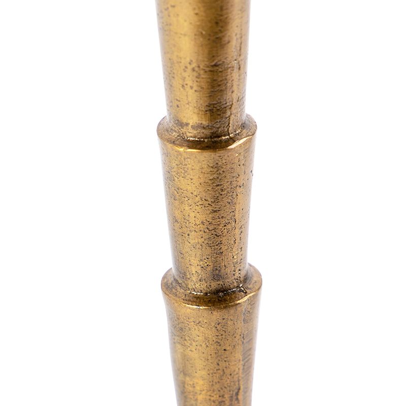 Art deco tafellamp brons met katoenen kap zwart 35 cm - Pisos