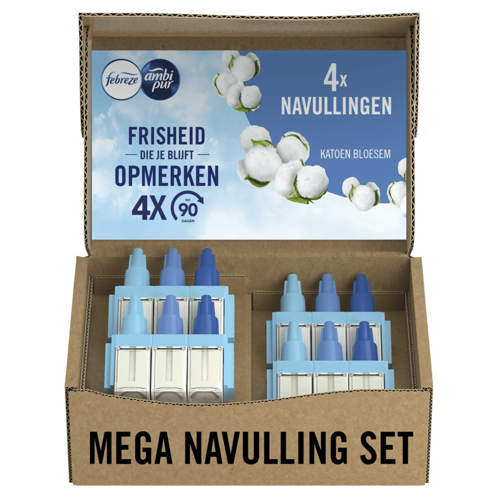 Ambi Pur Elektrische Luchtverfrisser Navulling Katoen Bloesem4 stuks