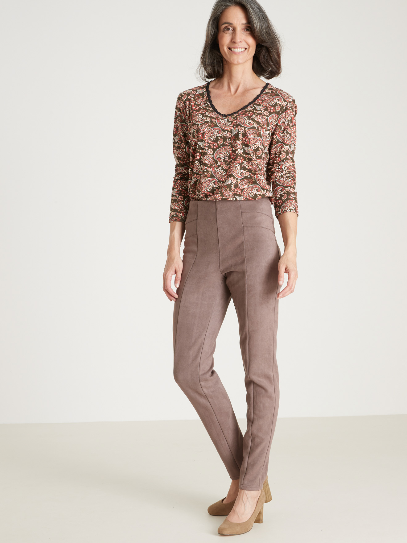 Legging en maille suédine