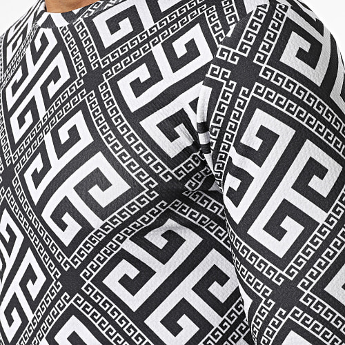 Tee Shirt Manches Longues Oversize D7112 Blanc Noir Renaissance