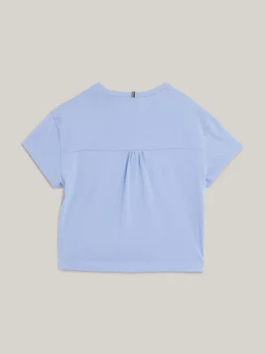 Camiseta TH com aplique de cetim e monograma