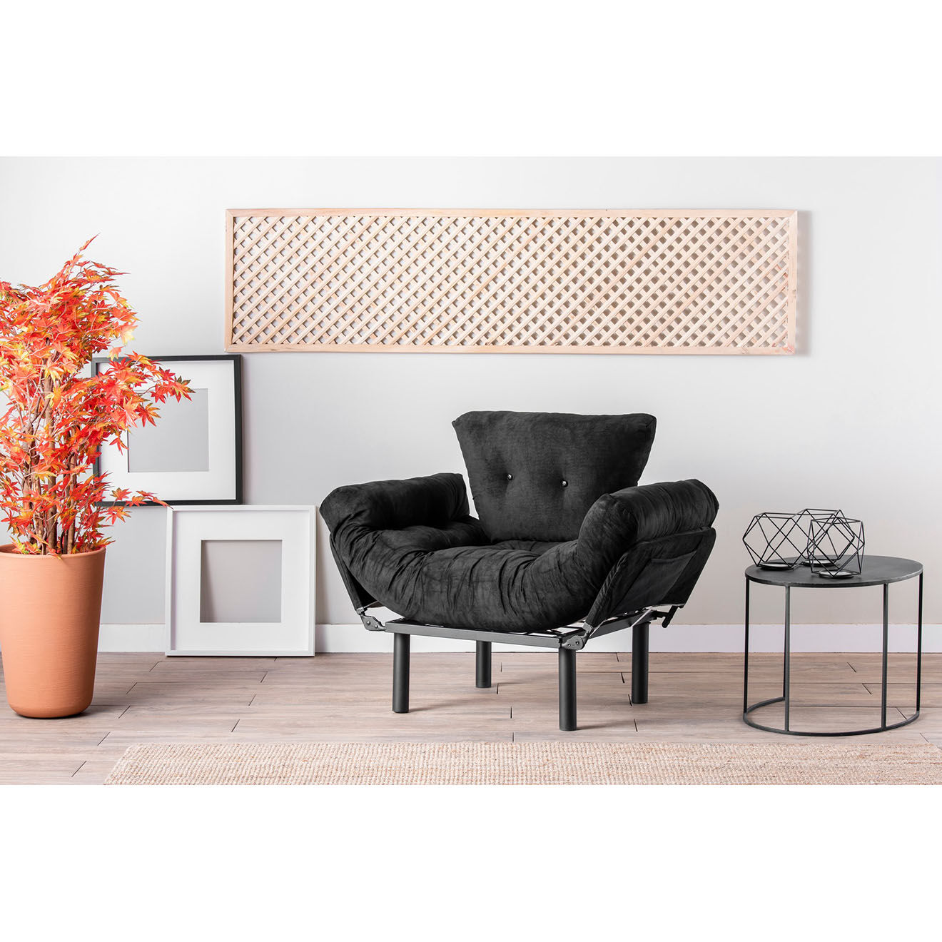 Atelier del Sofa Fauteuil Nitta noir - 128x35x65 cm