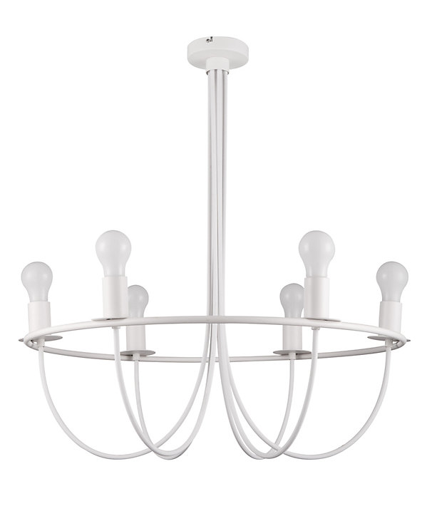 Lustre Biham 6 ampoules E27 IP20 blanc